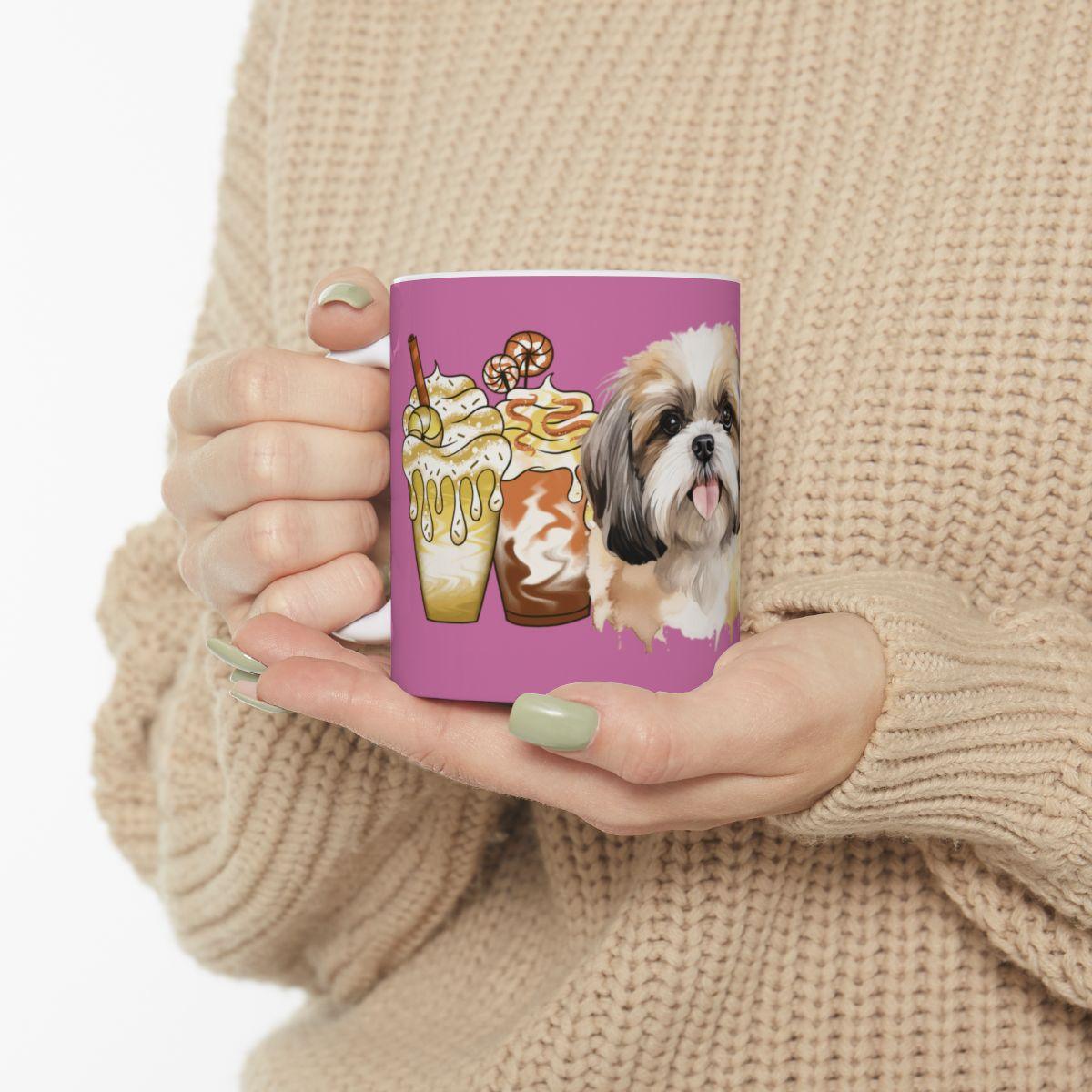 Shih Tzu With Ice Coffee Ceramic Mug - Shih Tzu Gifts