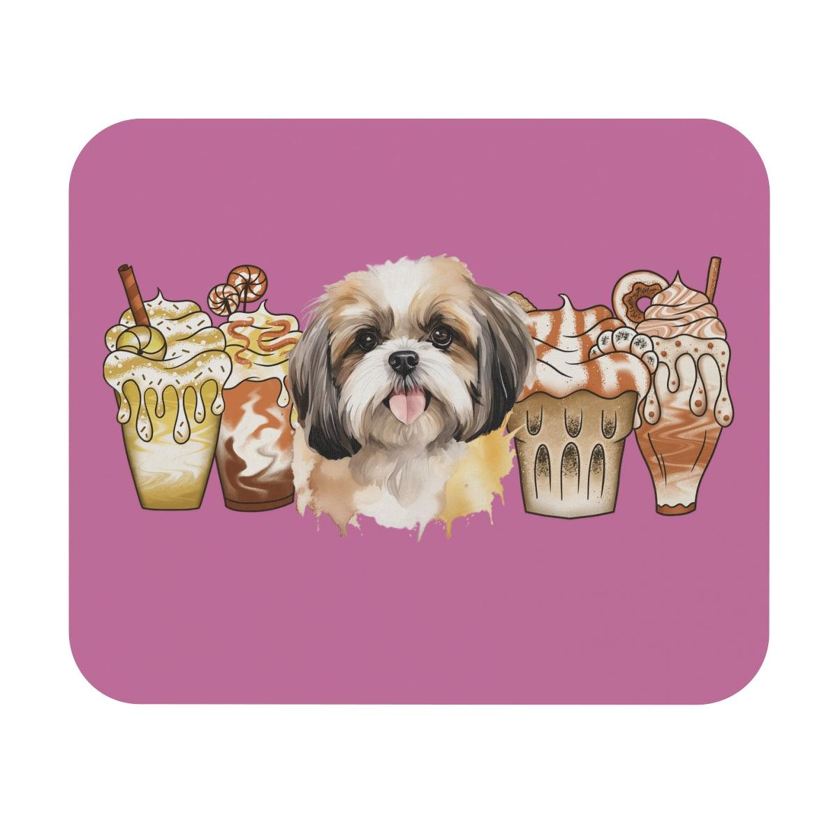 Shih Tzu With Ice Coffee Mouse Pad - Shih Tzu Gifts