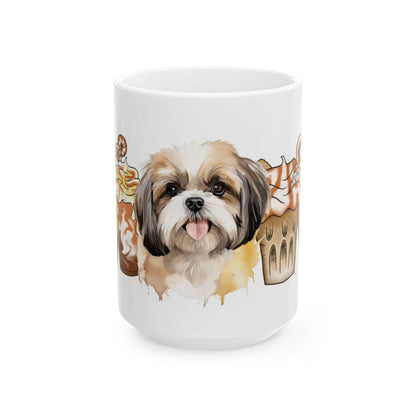 Shih Tzu With Ice Coffee Ceramic Mug - Shih Tzu Gifts