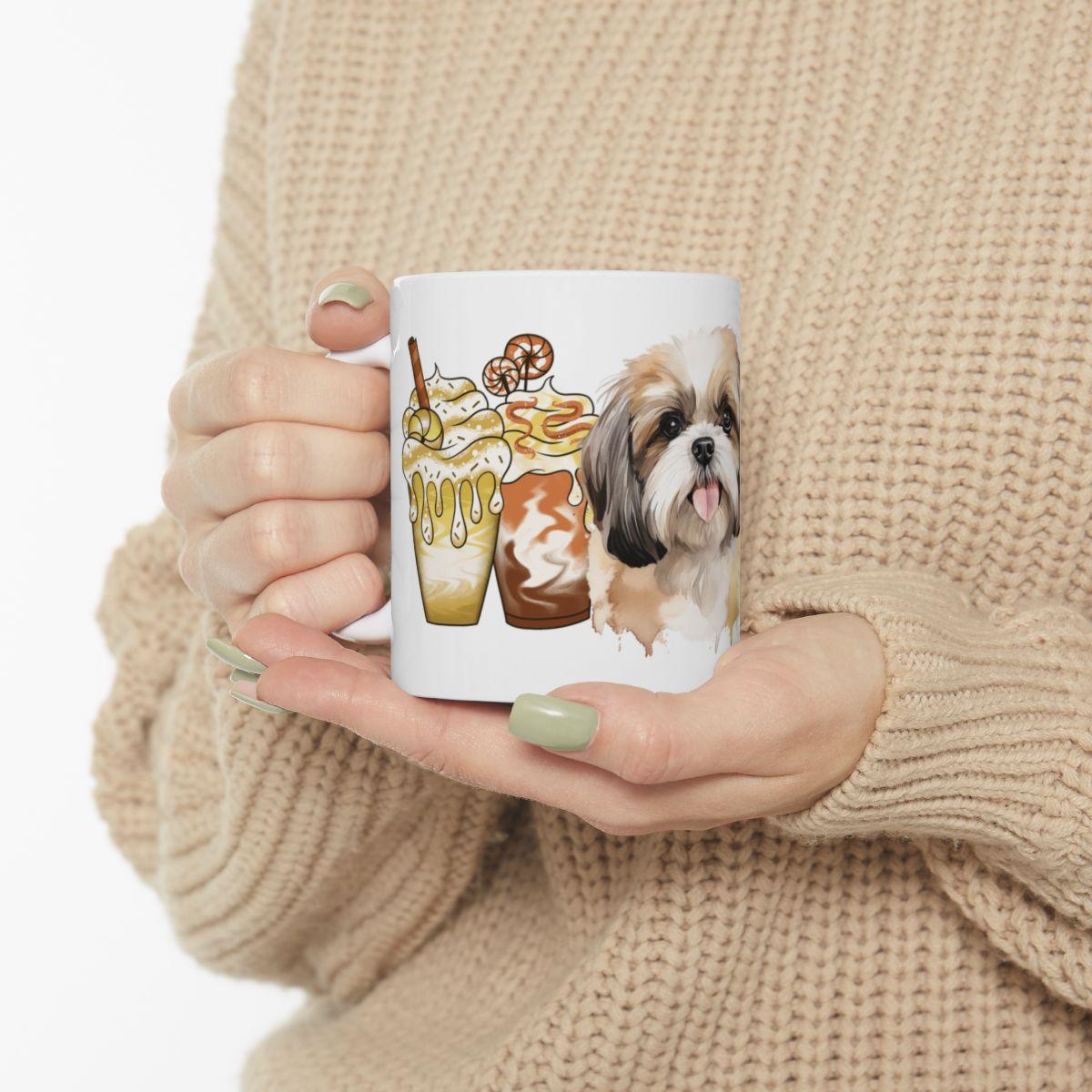 Shih Tzu With Ice Coffee Ceramic Mug - Shih Tzu Gifts