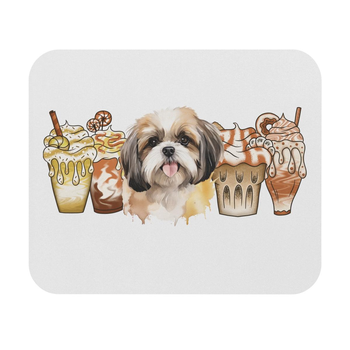 Shih Tzu With Ice Coffee Mouse Pad - Shih Tzu Gifts