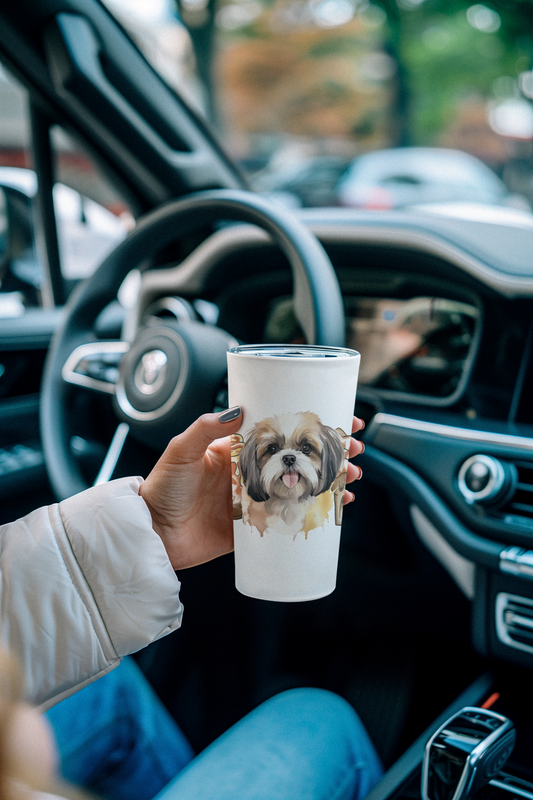 Shih Tzu With Ice Coffee Tumbler