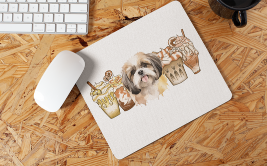 Shih Tzu With Ice Coffee Mouse Pad - Shih Tzu Gifts