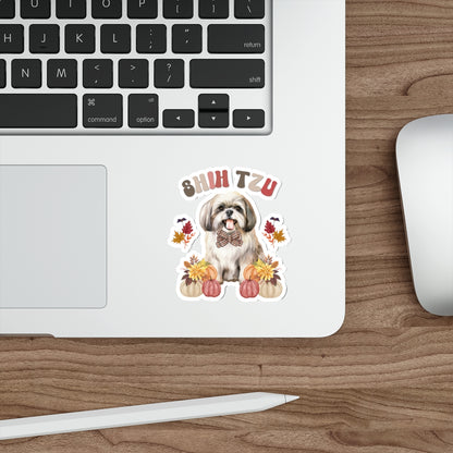 Shih Tzu In Fall Die-Cut Stickers