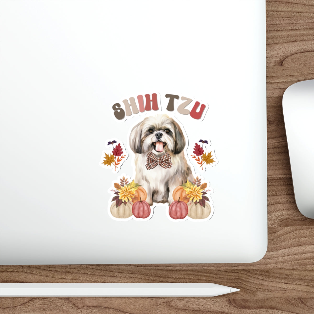 Shih Tzu In Fall Die-Cut Stickers