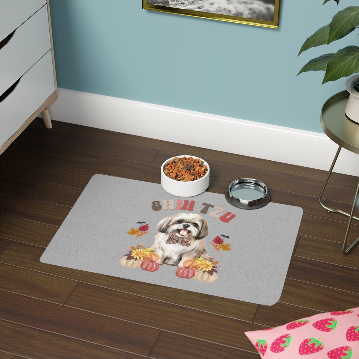 Shih Tzu In Fall Pet Food Mat - Shih Tzu Gifts