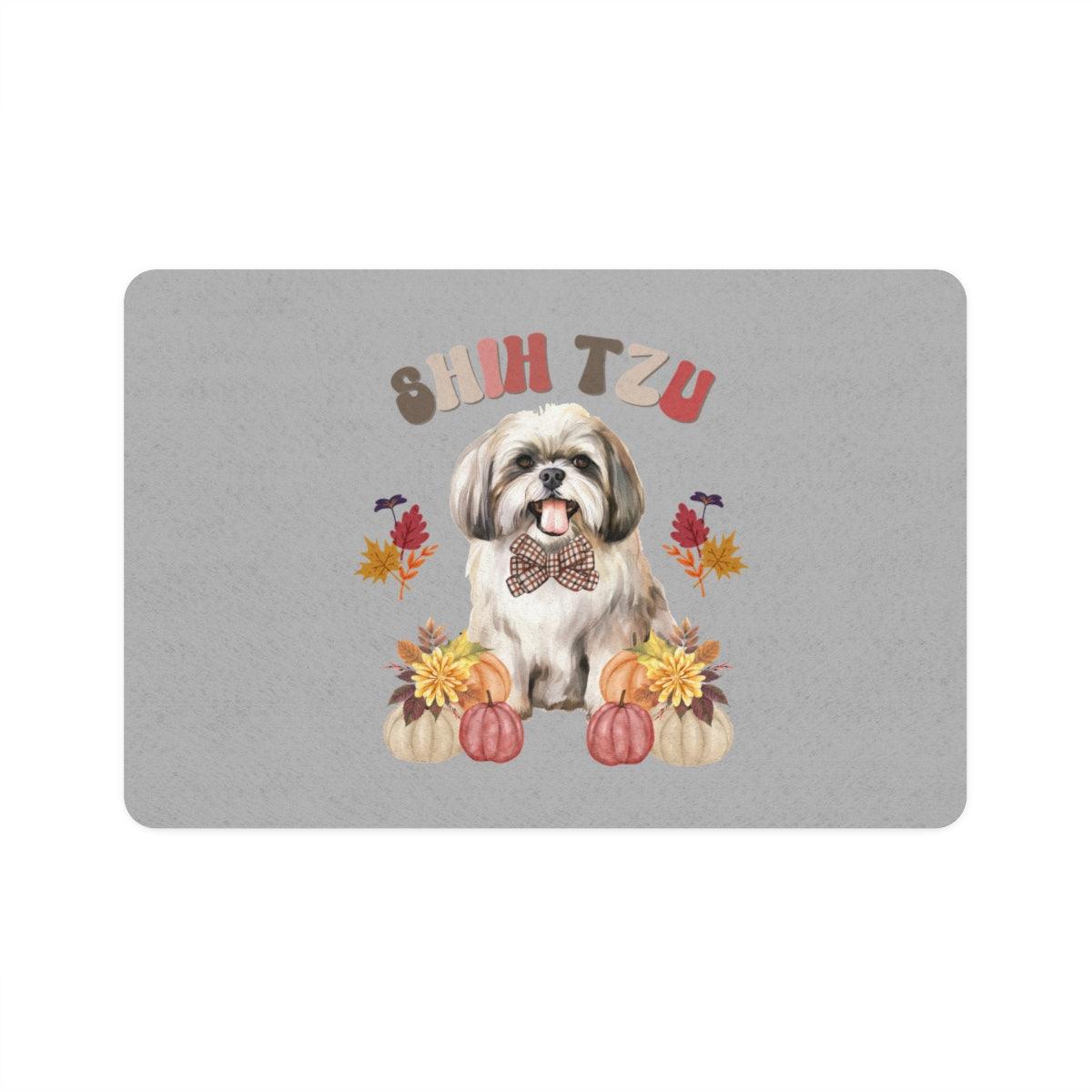 Shih Tzu In Fall Pet Food Mat - Shih Tzu Gifts