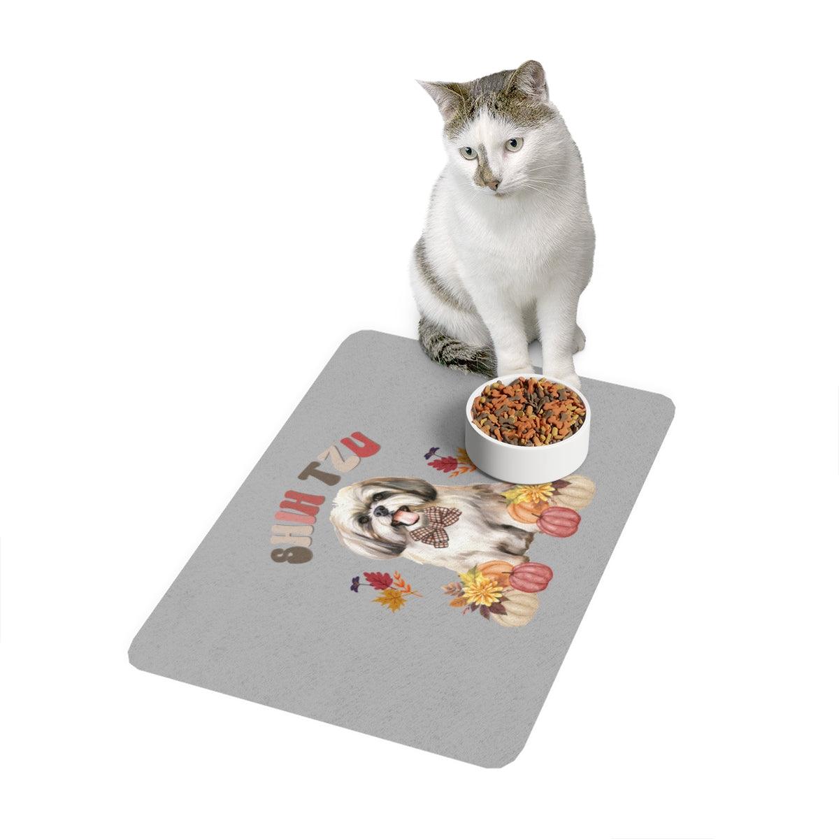 Shih Tzu In Fall Pet Food Mat - Shih Tzu Gifts