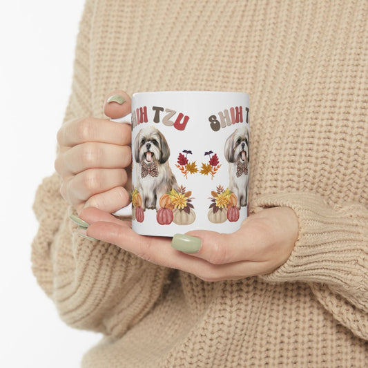 Shih Tzu In Fall Ceramic Mug