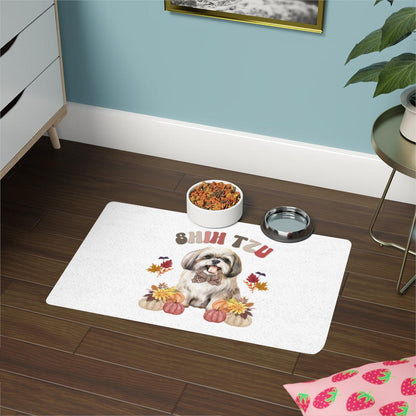 Shih Tzu In Fall Pet Food Mat - Shih Tzu Gifts