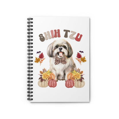 Shih Tzu In Fall Spiral Notebook Ruled Line - Shih Tzu Gifts