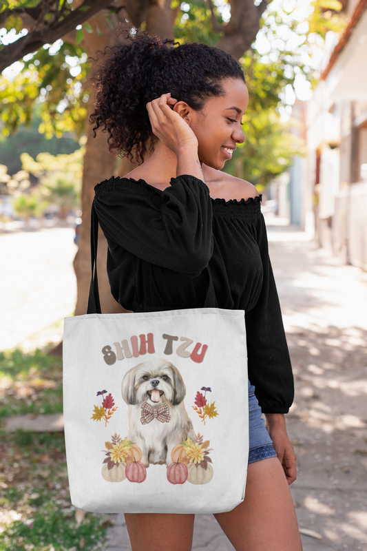 Shih Tzu In Fall Tote Bag