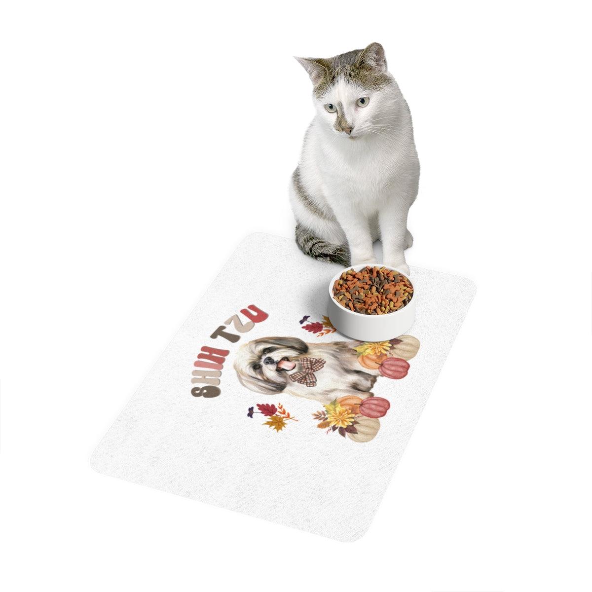 Shih Tzu In Fall Pet Food Mat - Shih Tzu Gifts