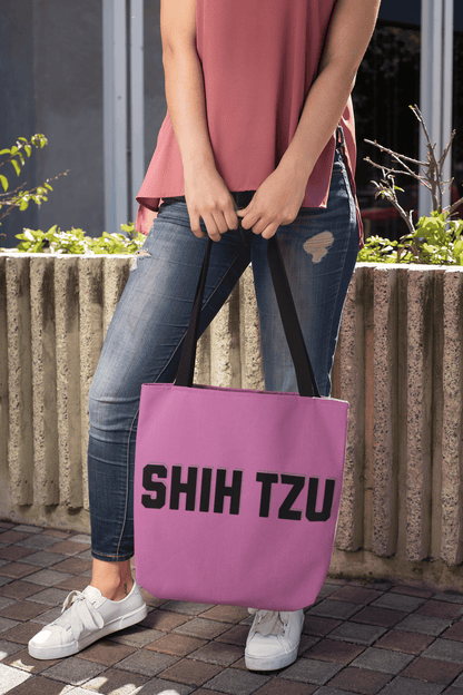 Shih Tzu Text Tote Bag - Stylish & Durable Gift for Shih Tzu Lovers