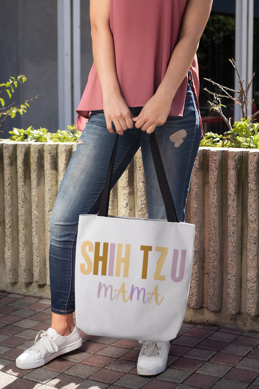 Shih Tzu Mama Words Tote Bag - Shih Tzu Gifts