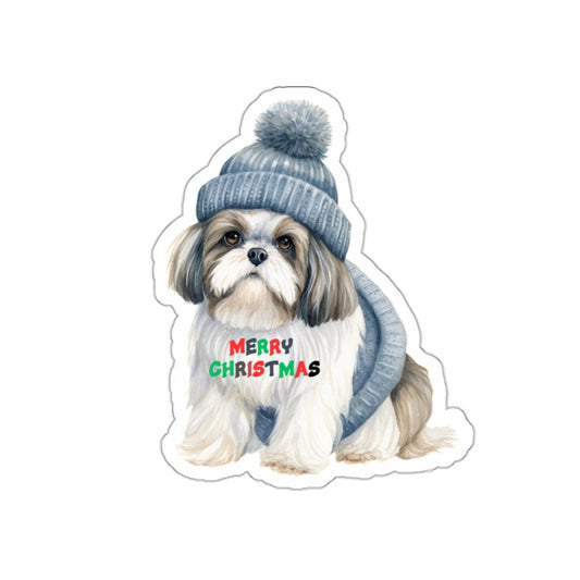 Merry Christmas Shih Tzu Stickers – Perfect Holiday Gift for Shih Tzu Lovers - Shih Tzu Gifts