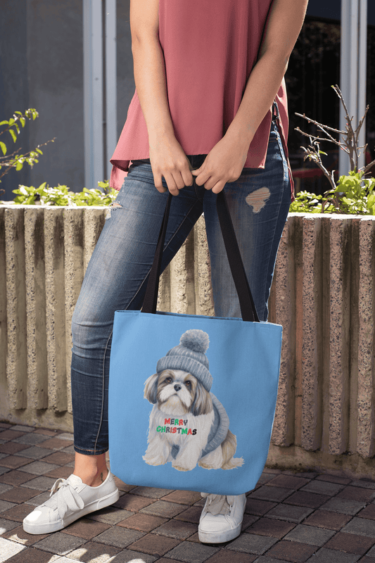 Merry Christmas Shih Tzu Tote Bag - Perfect Holiday Gift for Dog Lovers - Shih Tzu Gifts