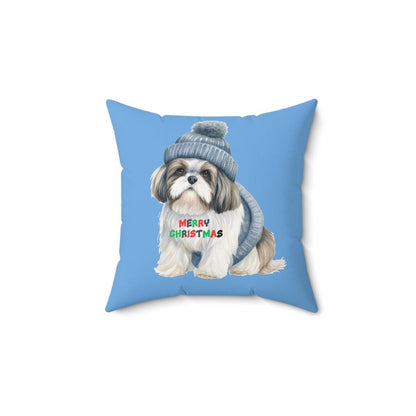 Merry Christmas Shih Tzu Pillow - Festive Gift for Shih Tzu Lovers - Shih Tzu Gifts