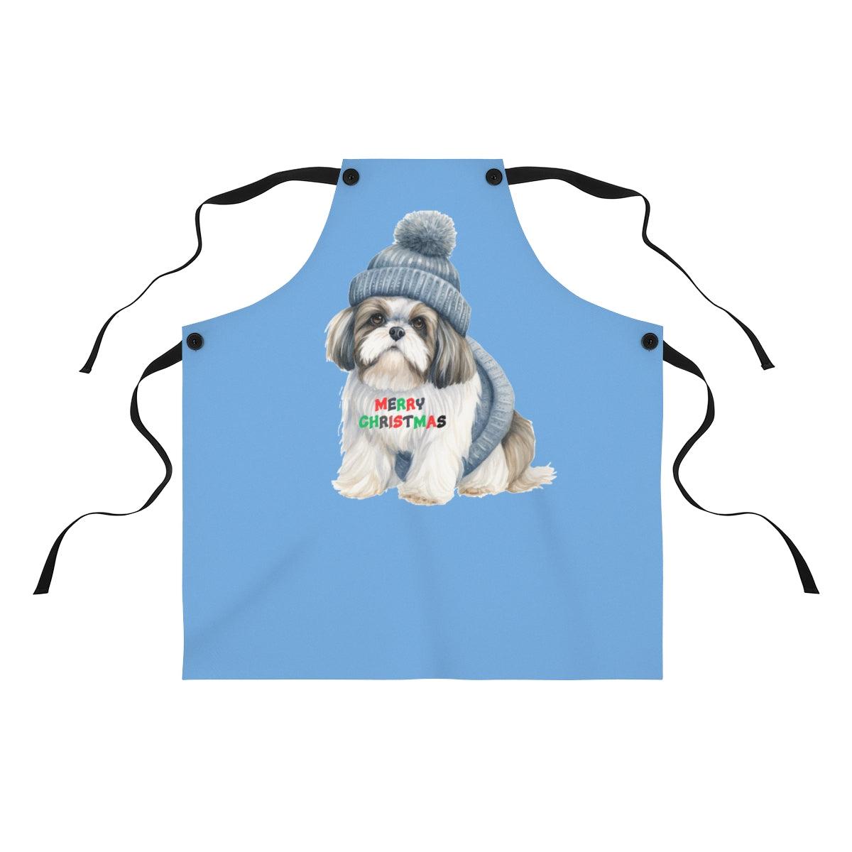 Merry Christmas Shih Tzu Apron - Perfect Holiday Gift for Dog Lovers - Shih Tzu Gifts