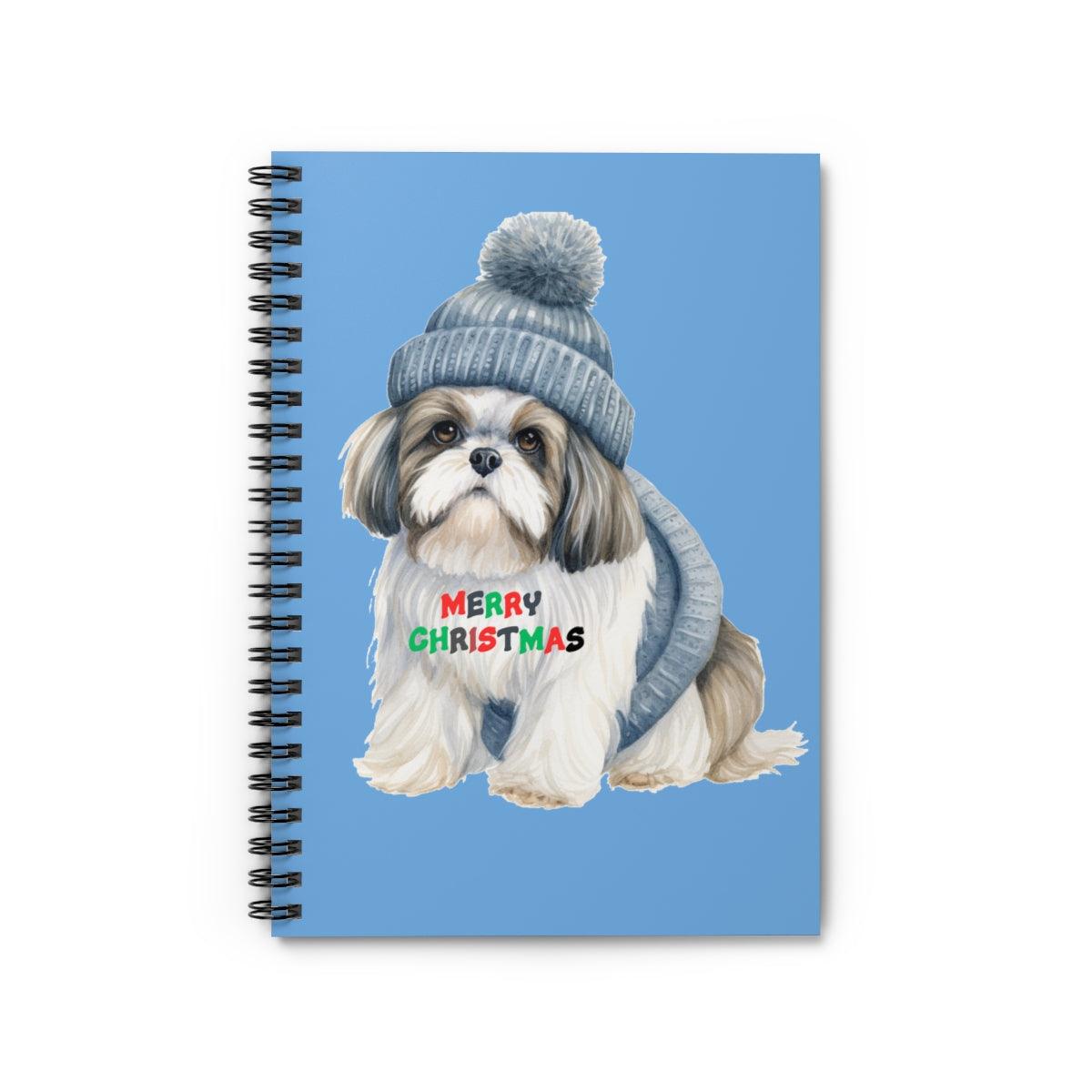 Merry Christmas Shih Tzu Spiral Notebook – Festive Gift for Dog Lovers - Shih Tzu Gifts