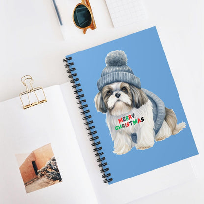 Merry Christmas Shih Tzu Spiral Notebook – Festive Gift for Dog Lovers - Shih Tzu Gifts