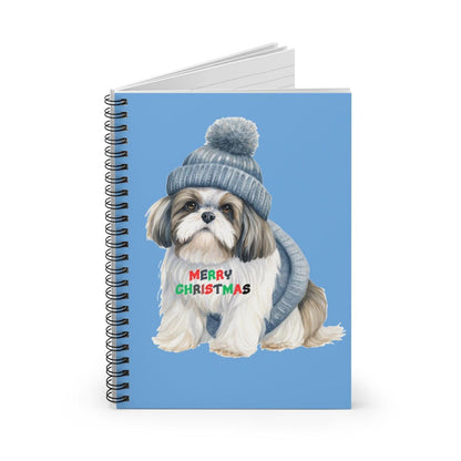 Merry Christmas Shih Tzu Spiral Notebook – Festive Gift for Dog Lovers - Shih Tzu Gifts