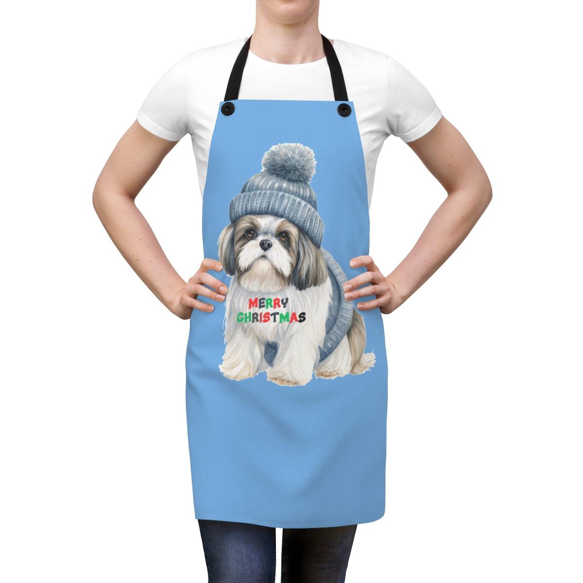 Merry Christmas Shih Tzu Apron - Perfect Holiday Gift for Dog Lovers - Shih Tzu Gifts