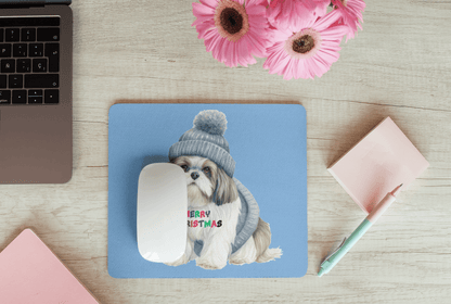 Merry Christmas Shih Tzu Mouse Pad – Perfect Gift for Shih Tzu Lovers - Shih Tzu Gifts