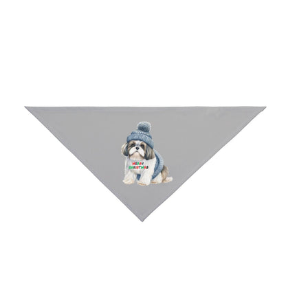 Festive Merry Christmas Shih Tzu Dog Bandana – Holiday Pet Accessory - Shih Tzu Gifts