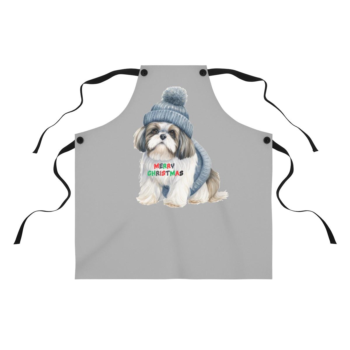 Merry Christmas Shih Tzu Apron - Perfect Holiday Gift for Dog Lovers - Shih Tzu Gifts