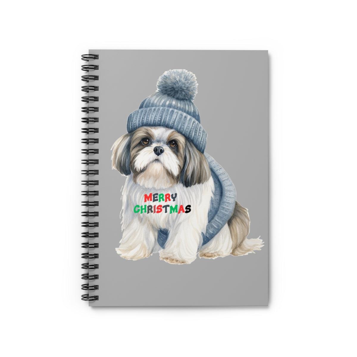 Merry Christmas Shih Tzu Spiral Notebook – Festive Gift for Dog Lovers - Shih Tzu Gifts