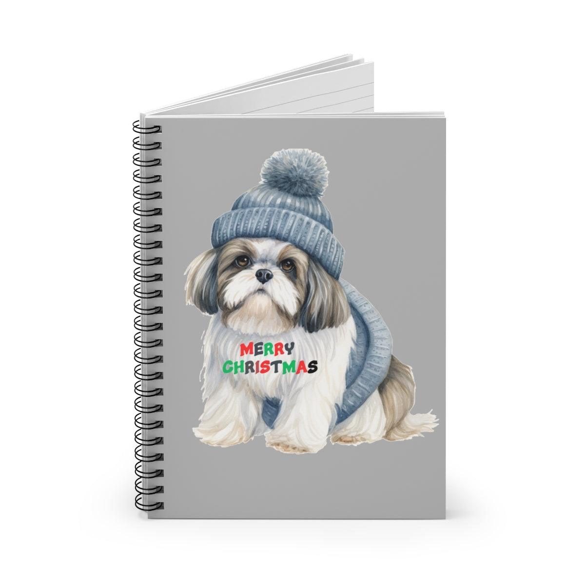 Merry Christmas Shih Tzu Spiral Notebook – Festive Gift for Dog Lovers - Shih Tzu Gifts