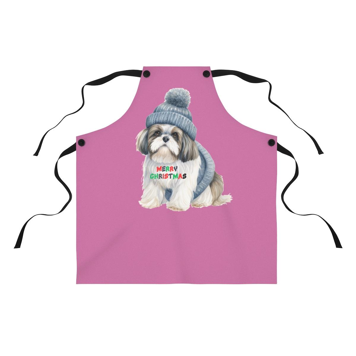 Merry Christmas Shih Tzu Apron - Perfect Holiday Gift for Dog Lovers - Shih Tzu Gifts