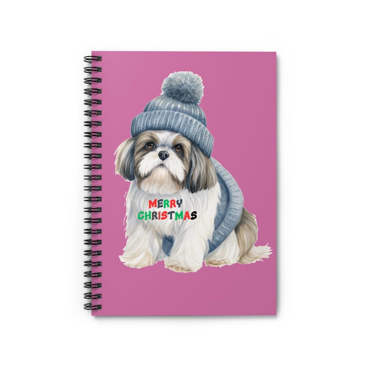 Merry Christmas Shih Tzu Spiral Notebook – Festive Gift for Dog Lovers - Shih Tzu Gifts