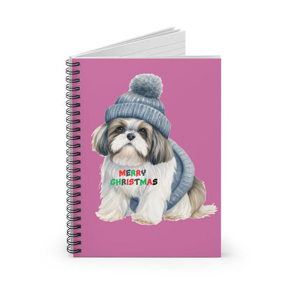 Merry Christmas Shih Tzu Spiral Notebook – Festive Gift for Dog Lovers - Shih Tzu Gifts