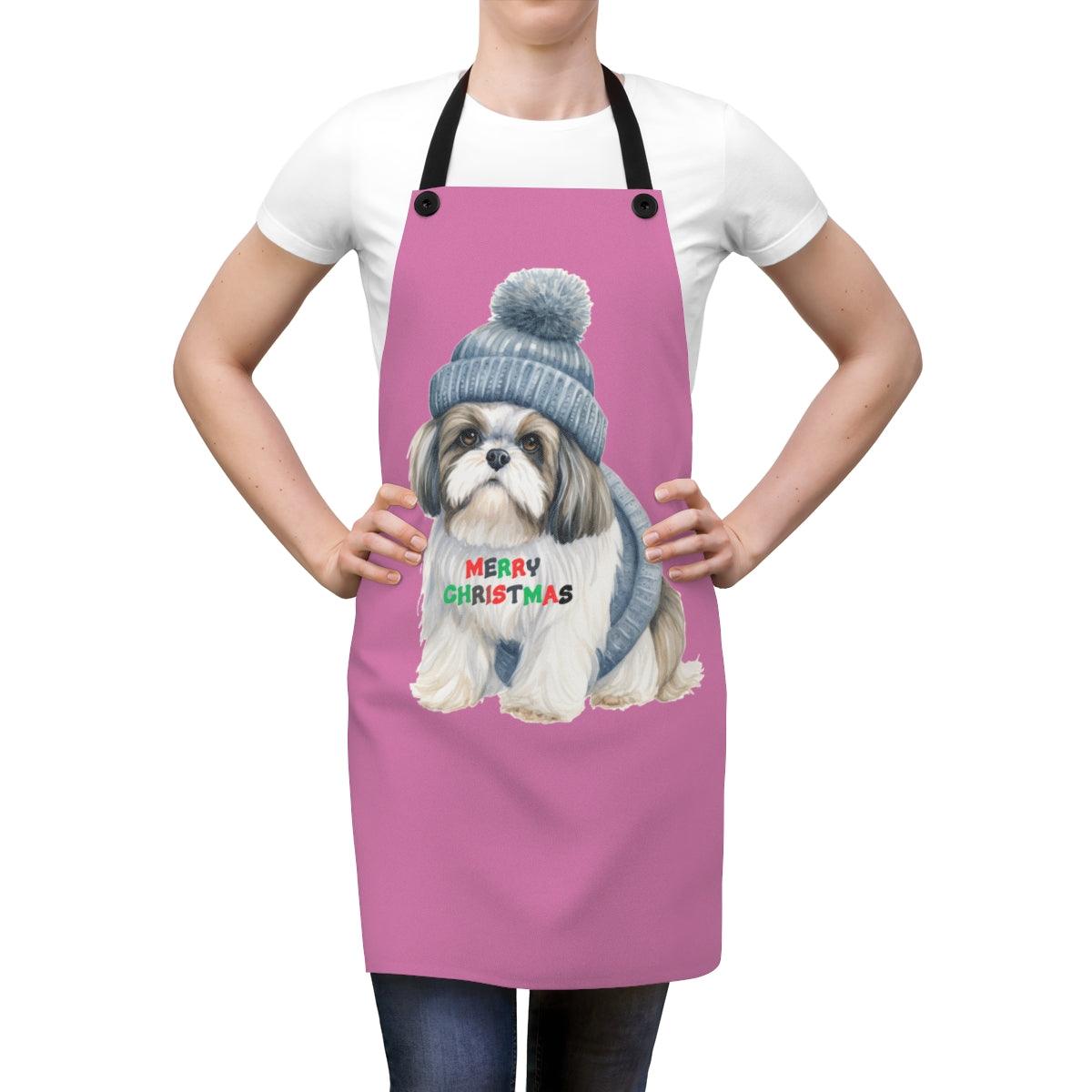 Merry Christmas Shih Tzu Apron - Perfect Holiday Gift for Dog Lovers - Shih Tzu Gifts