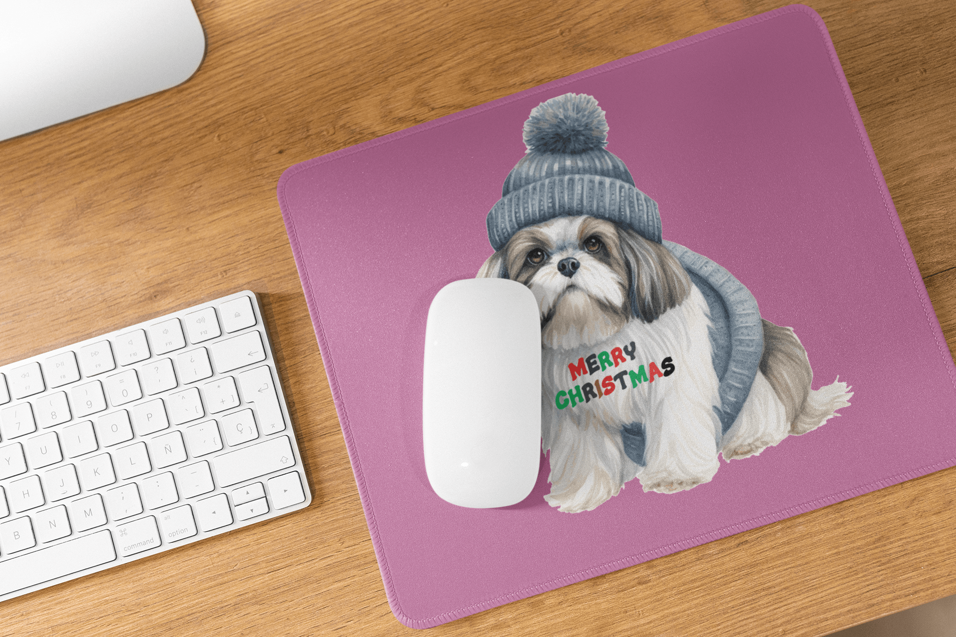 Merry Christmas Shih Tzu Mouse Pad – Perfect Gift for Shih Tzu Lovers - Shih Tzu Gifts