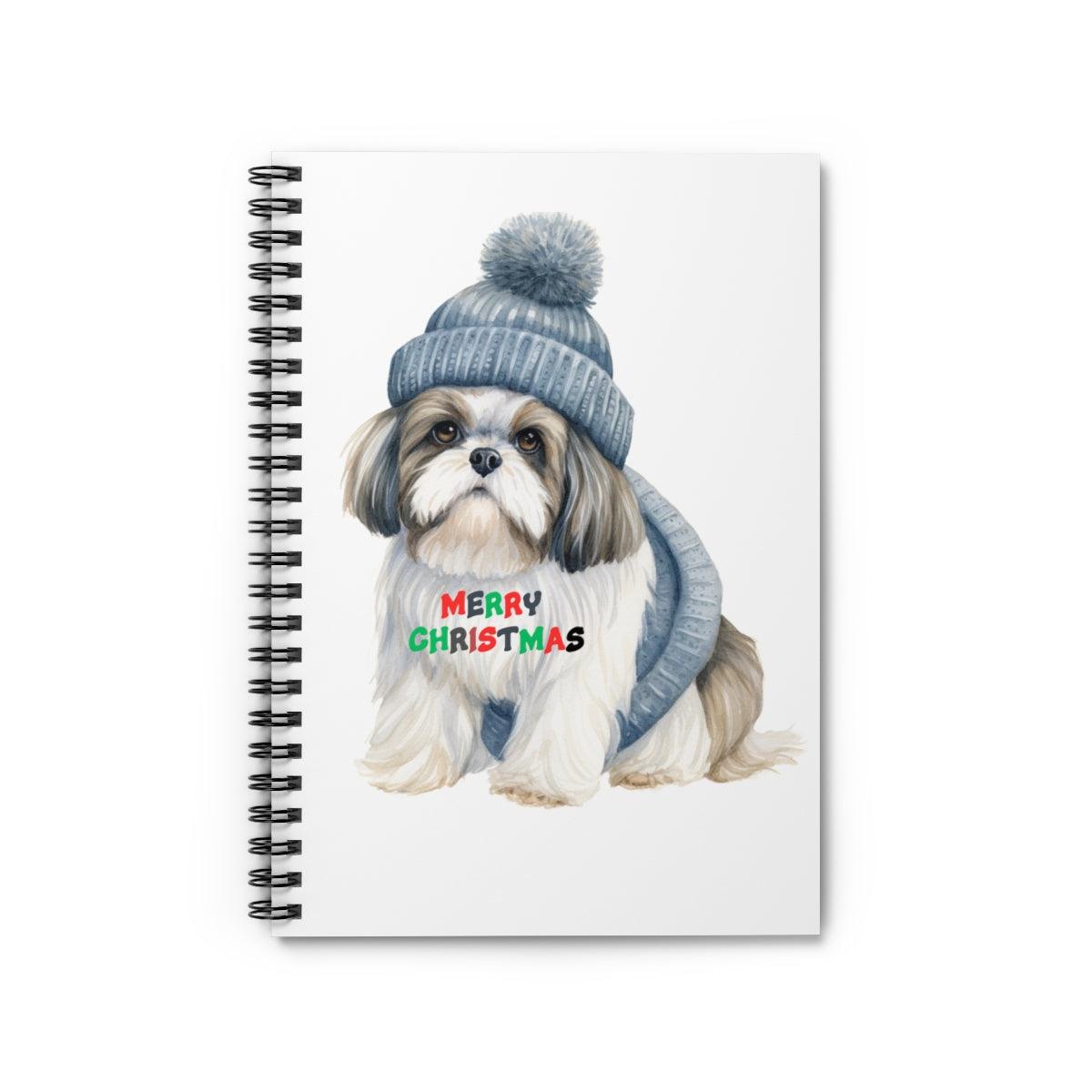 Merry Christmas Shih Tzu Spiral Notebook – Festive Gift for Dog Lovers - Shih Tzu Gifts