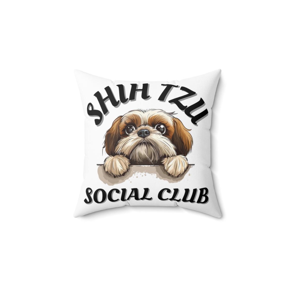 Shih Tzu Social Club Pillow - Shih Tzu Gifts