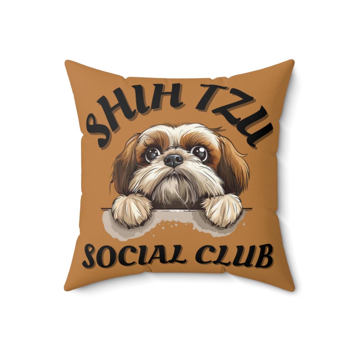 Shih Tzu Social Club Pillow - Shih Tzu Gifts