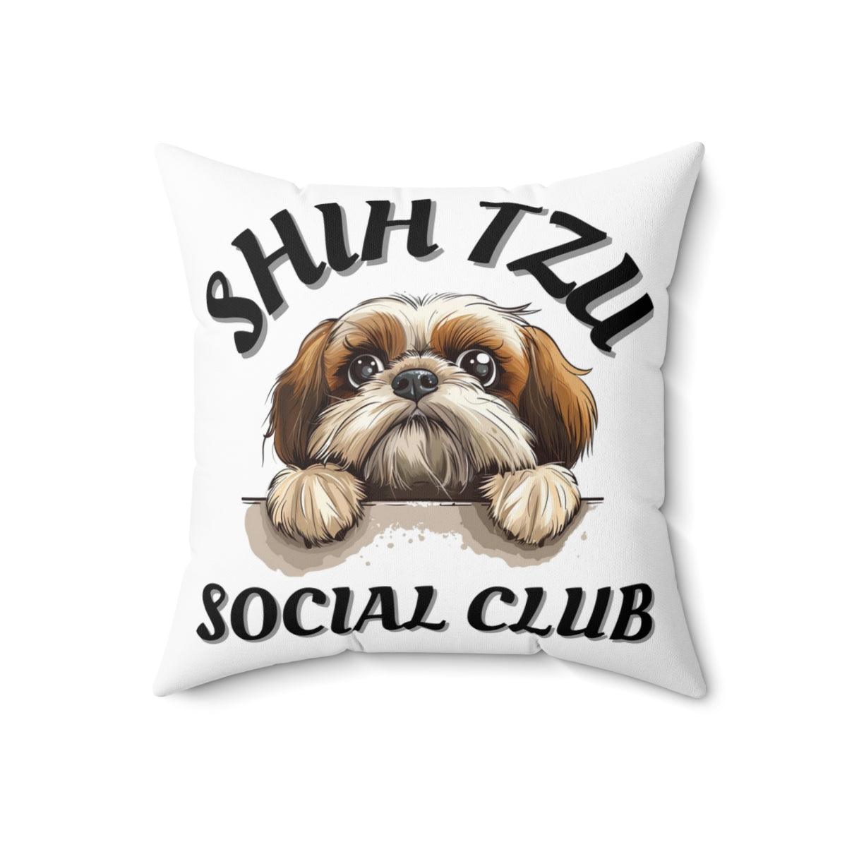 Shih Tzu Social Club Pillow - Shih Tzu Gifts