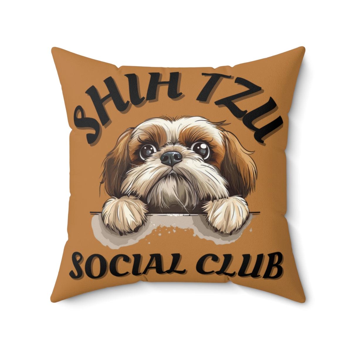 Shih Tzu Social Club Pillow - Shih Tzu Gifts