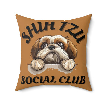 Shih Tzu Social Club Pillow - Shih Tzu Gifts