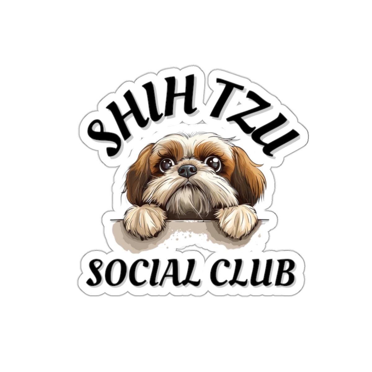 Shih Tzu Social Club Die-Cut Stickers - Shih Tzu Gifts