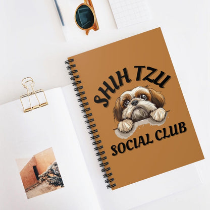 Shih Tzu Social Club Spiral Notebook Ruled Line - Shih Tzu Gifts