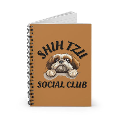 Shih Tzu Social Club Spiral Notebook Ruled Line - Shih Tzu Gifts