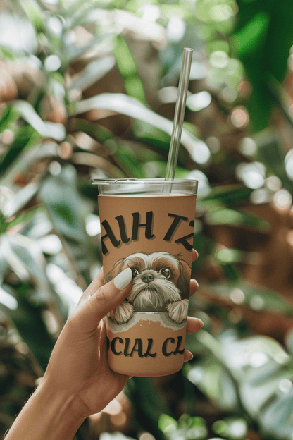 Shih Tzu Social Club Tumbler - Shih Tzu Gifts