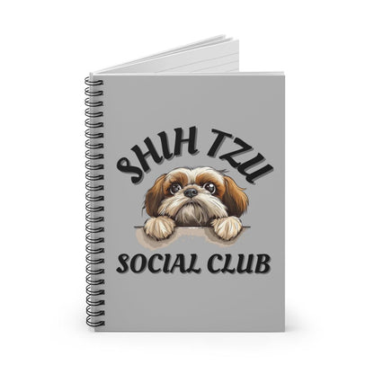 Shih Tzu Social Club Spiral Notebook Ruled Line - Shih Tzu Gifts