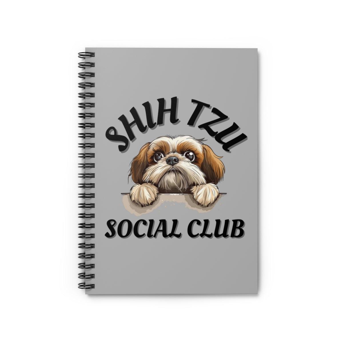 Shih Tzu Social Club Spiral Notebook Ruled Line - Shih Tzu Gifts