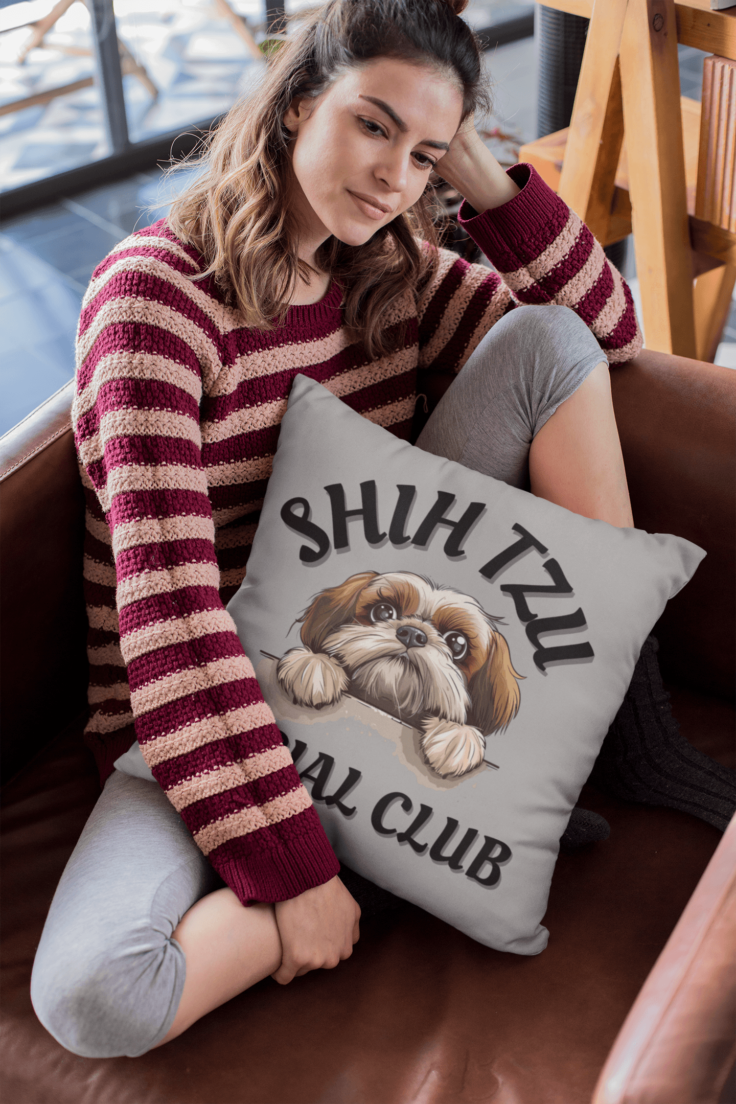 Shih Tzu Social Club Pillow - Shih Tzu Gifts